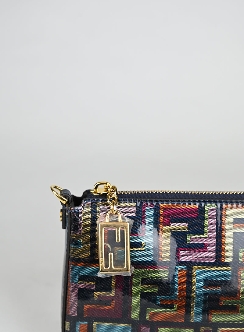 Fendi Borsina a Spalla Tessuto Lamé Zucca Multicolor