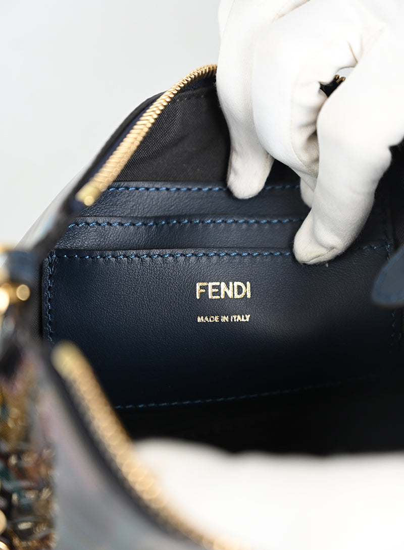 Fendi Borsina a Spalla Tessuto Lamé Zucca Multicolor