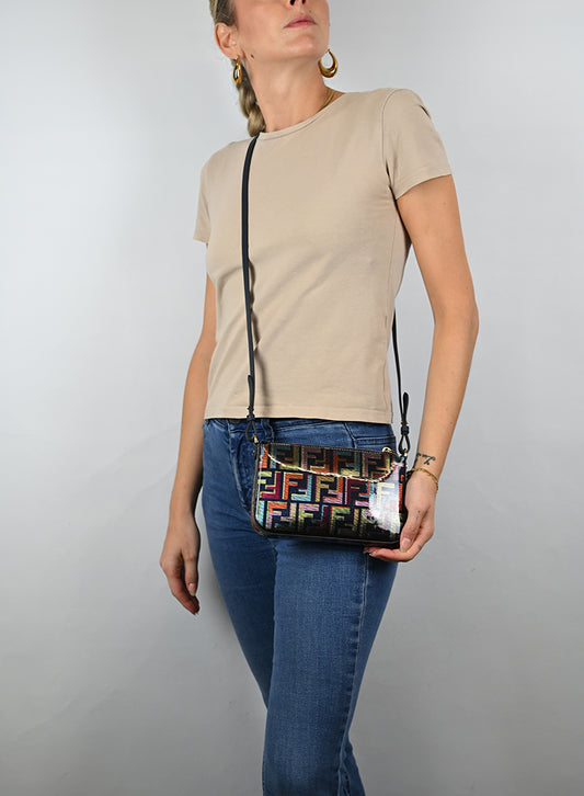 Fendi Borsina a Spalla Tessuto Lamé Zucca Multicolor -  lesleyluxuryvintage