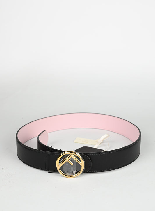 Fendi Cintura in pelle double rosa nera
