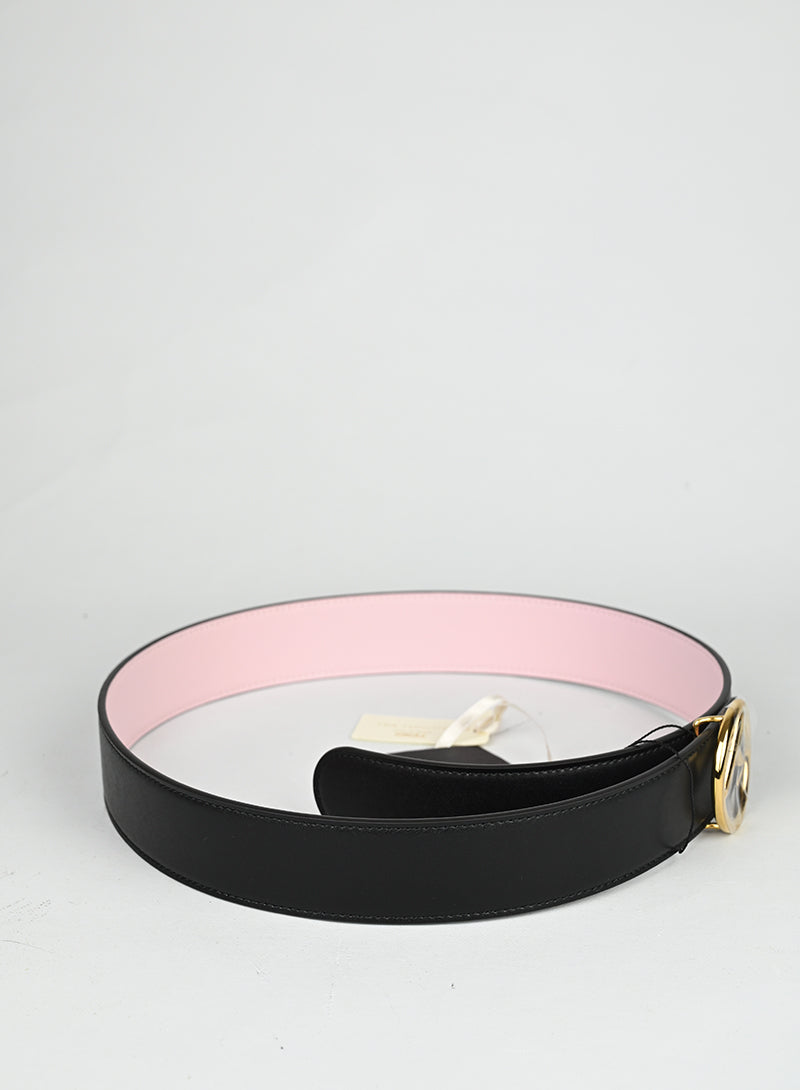 Fendi Cintura in pelle double rosa nera