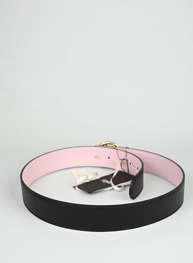 Fendi Cintura in pelle double rosa nera