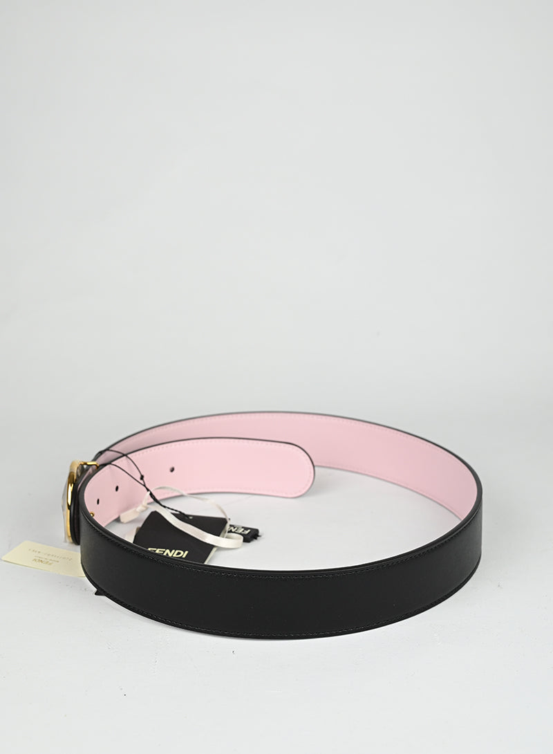 Fendi Cintura in pelle double rosa nera