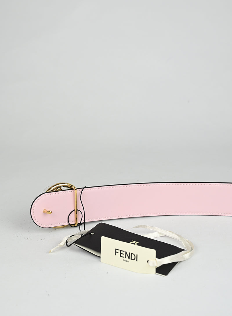 Fendi Cintura in pelle double rosa nera