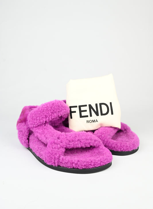 Fendi Sandali in ecofur ciclamino - N. 37 -  lesleyluxuryvintage