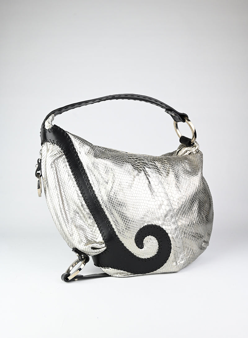 Fendi Borsa in pelle argento