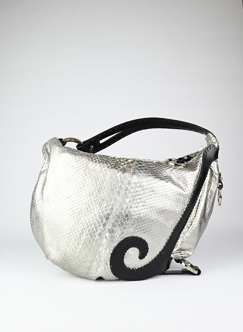 Fendi Borsa in pelle argento