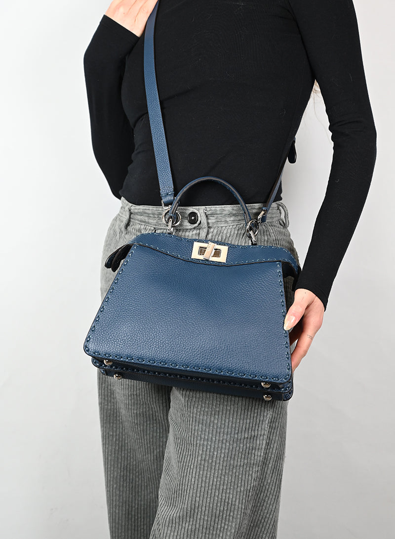 Fendi Borsa Peekaboo ISeeU petite blu