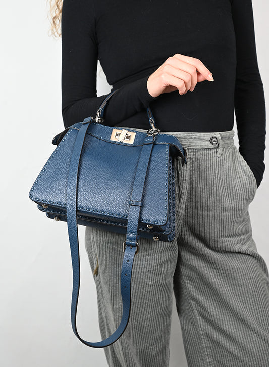 Fendi Borsa Peekaboo ISeeU petite blu