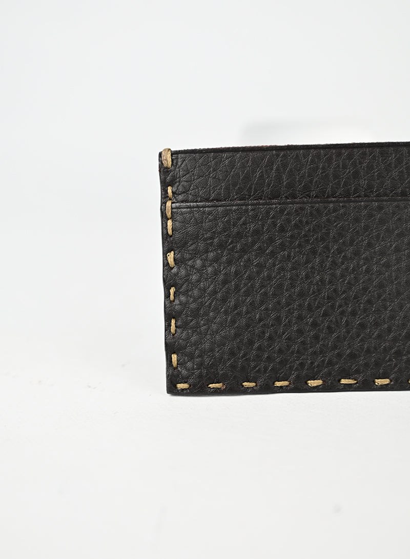 Fendi Selleria Portacarte in pelle Testa di Moro