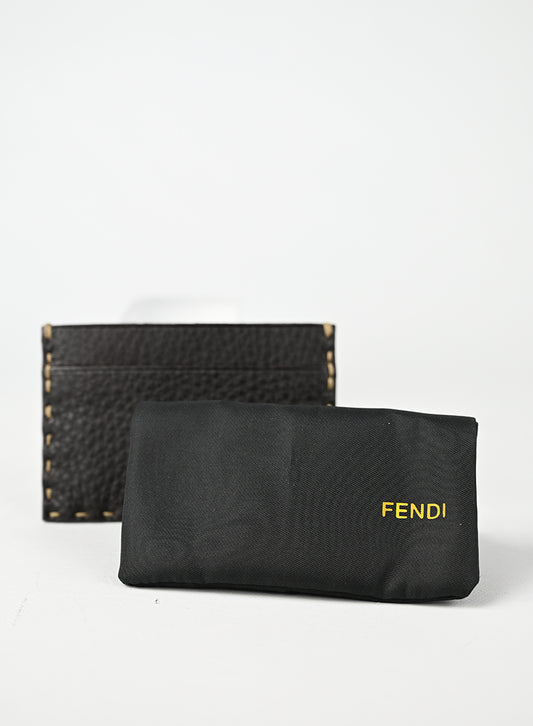 Fendi Selleria Portacarte in pelle Testa di Moro -  lesleyluxuryvintage