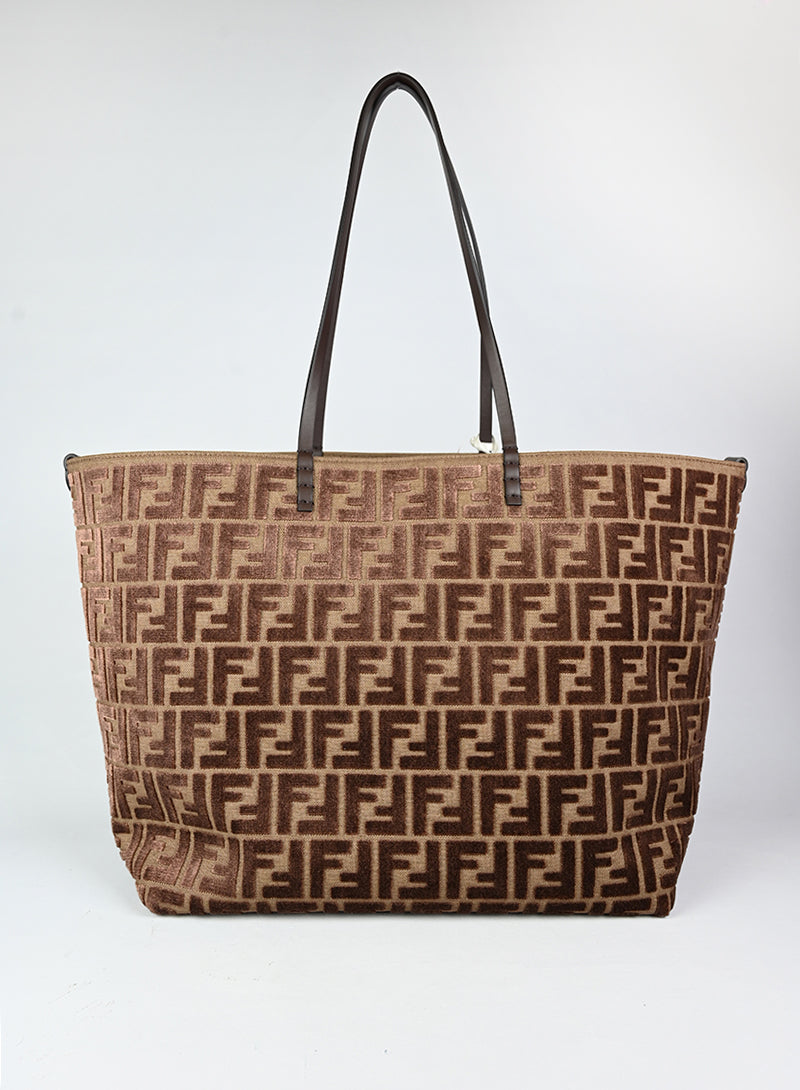 Fendi Shopper Jaquard Roll marrone