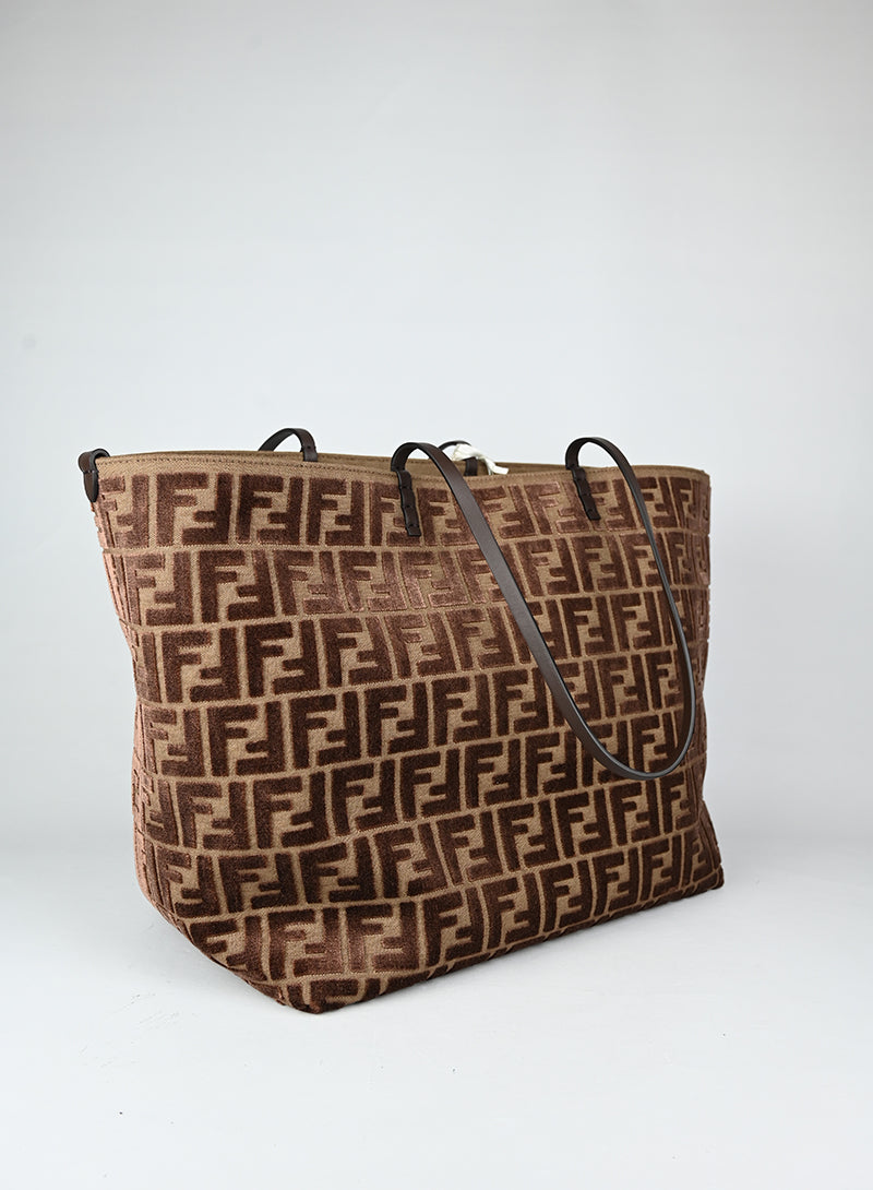 Fendi Shopper Jaquard Roll marrone