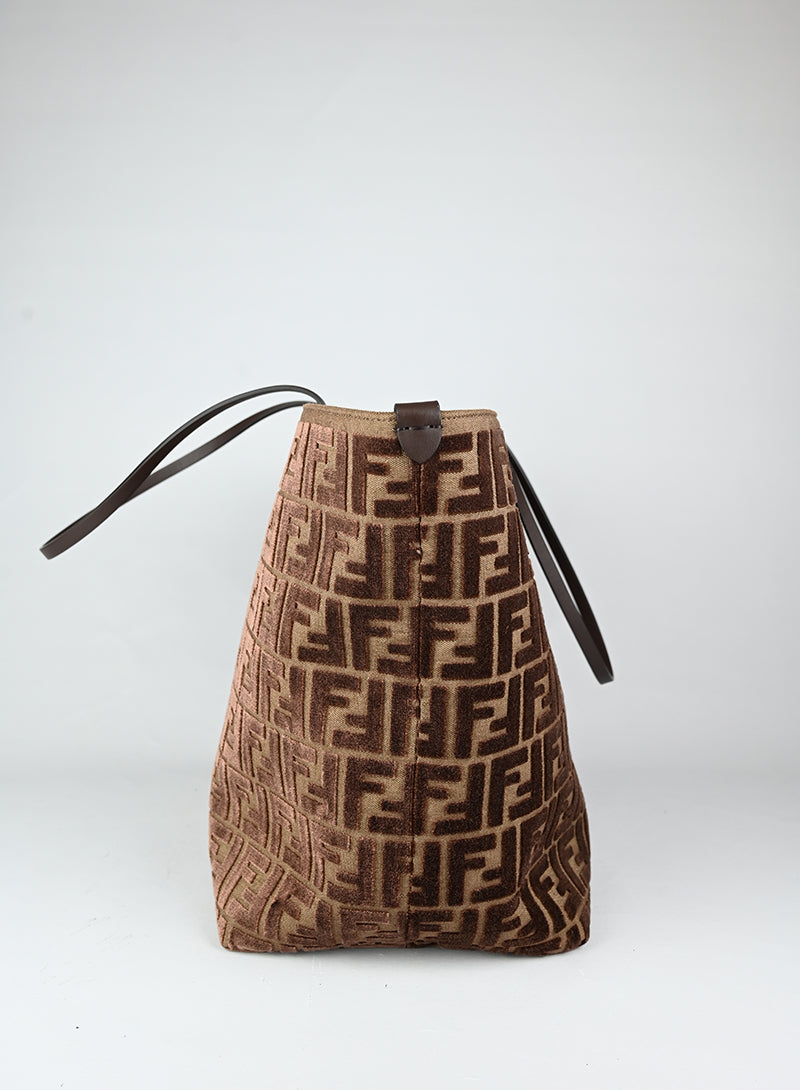 Fendi Shopper Jaquard Roll marrone