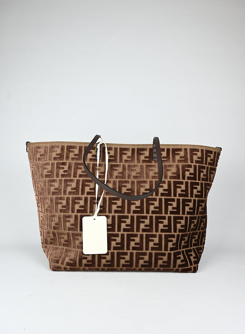 Fendi Shopper Jaquard Roll marrone