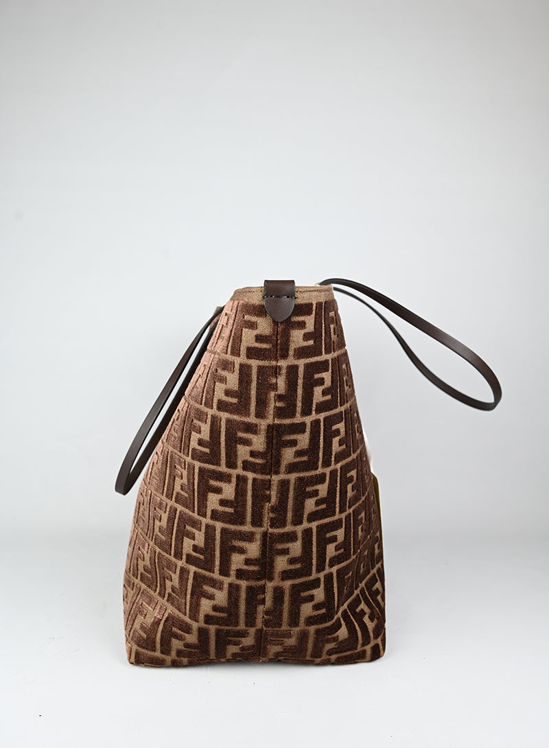 Fendi Shopper Jaquard Roll marrone