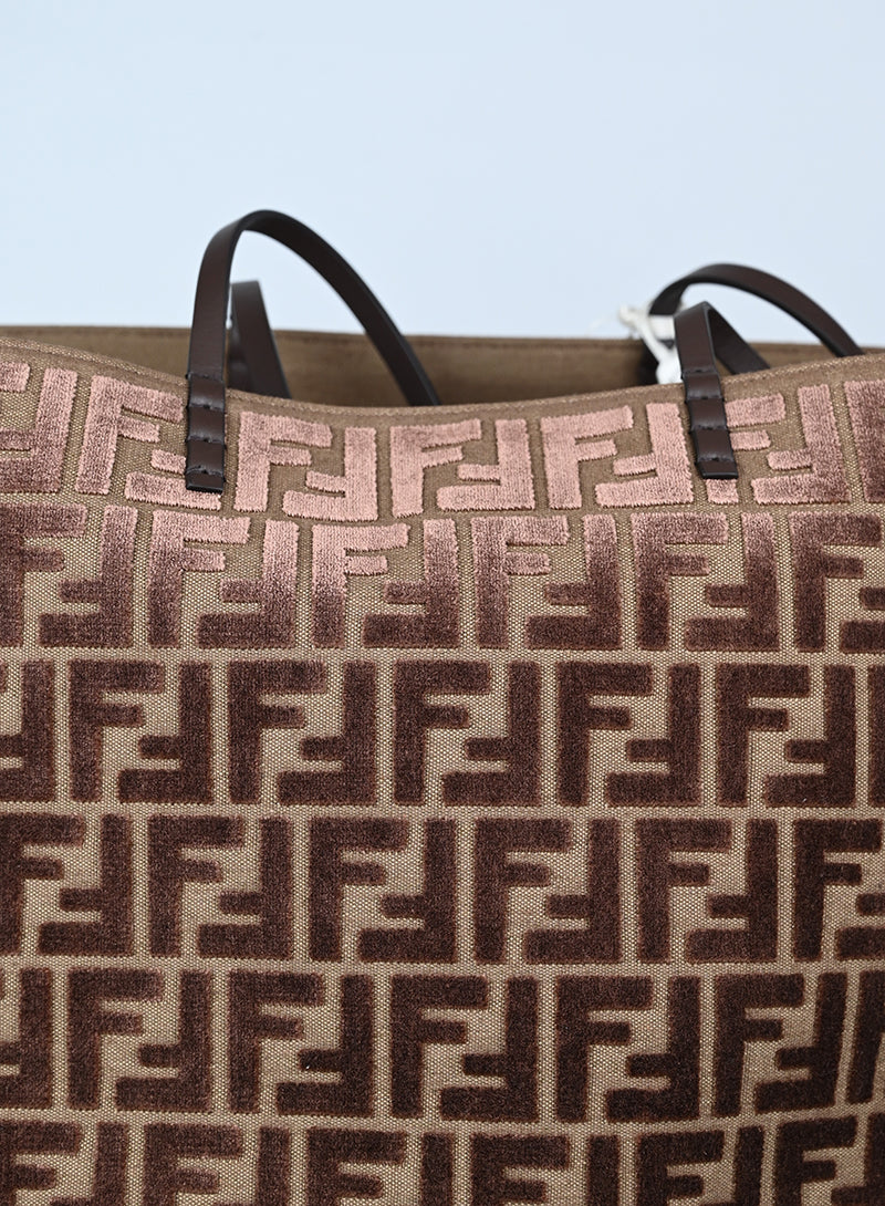 Fendi Shopper Jaquard Roll marrone