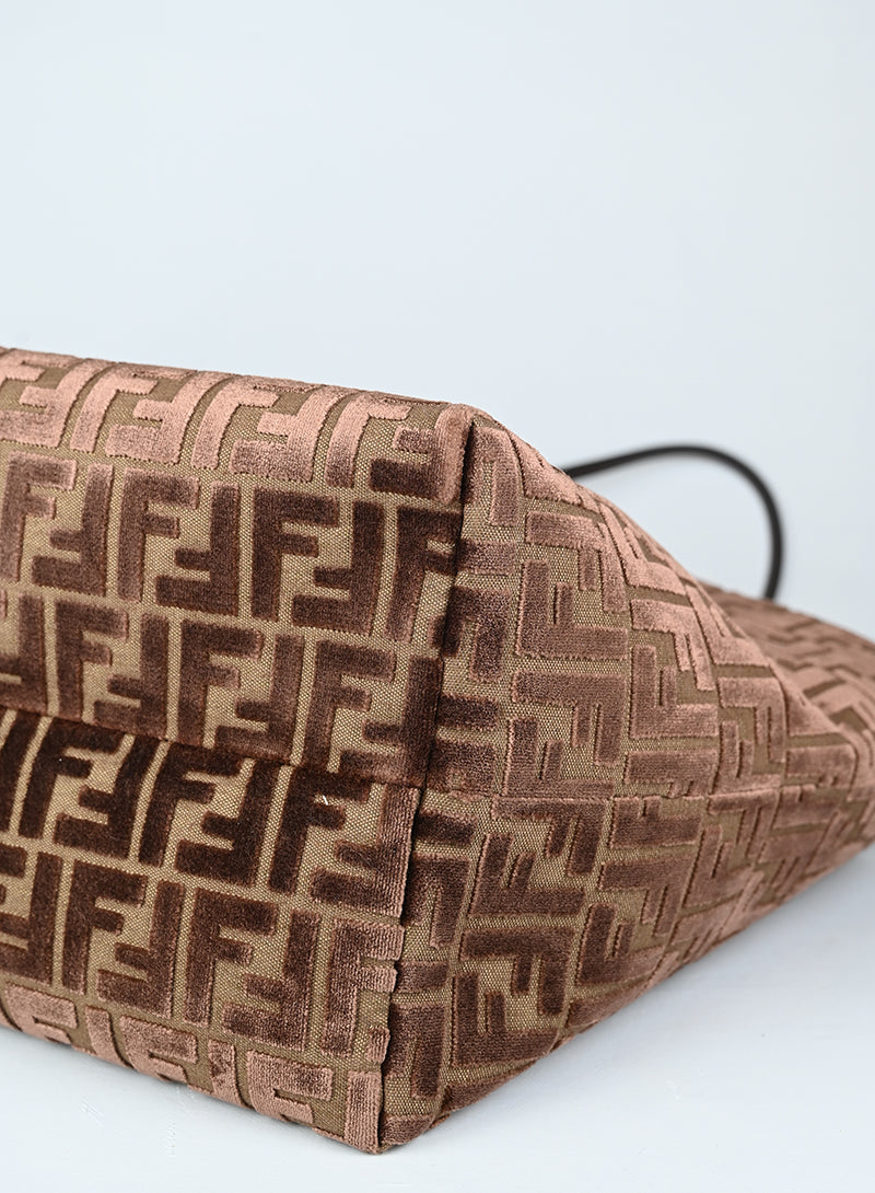 Fendi Shopper Jaquard Roll marrone