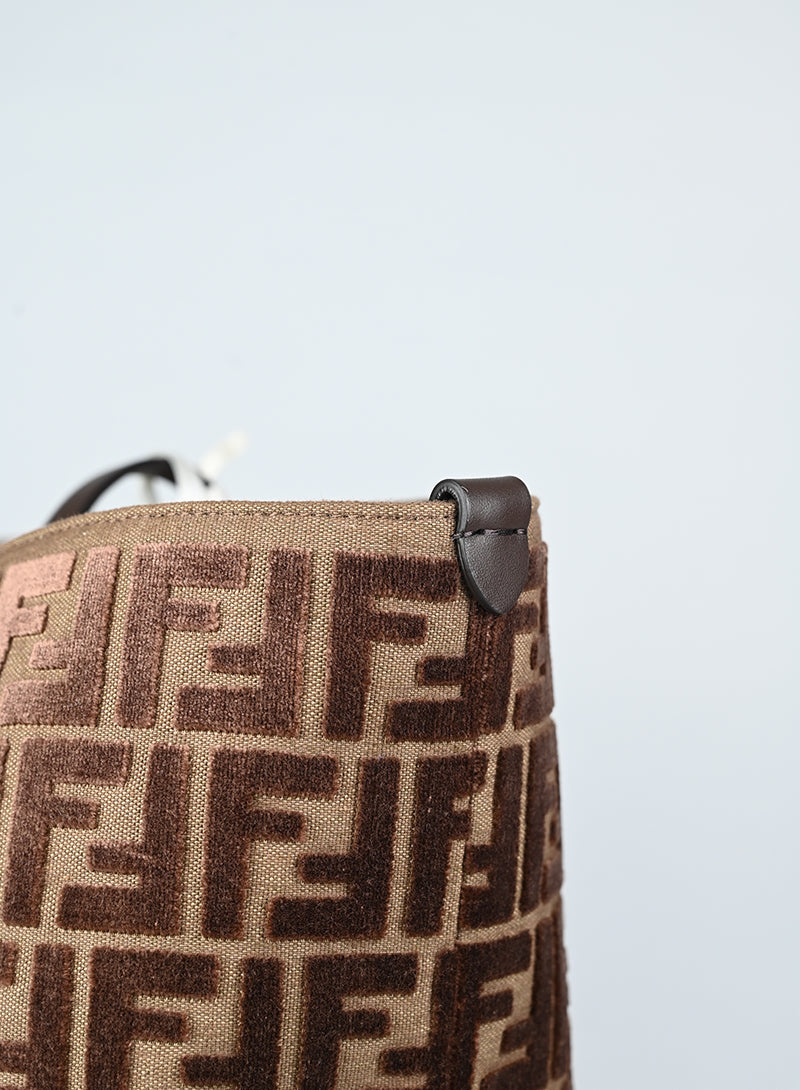 Fendi Shopper Jaquard Roll marrone