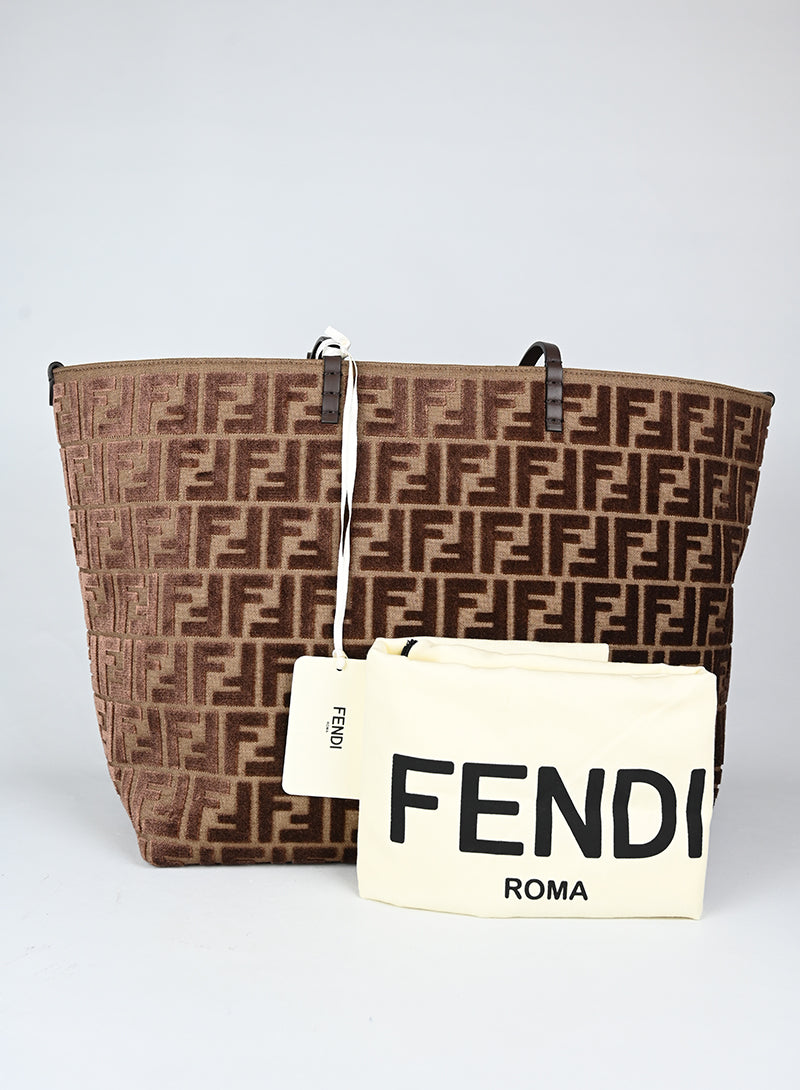 Fendi Shopper Jaquard Roll marrone
