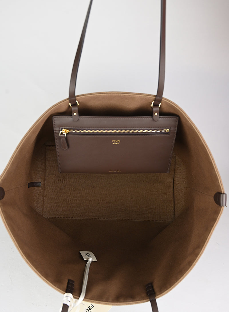 Fendi Shopper Jaquard Roll marrone