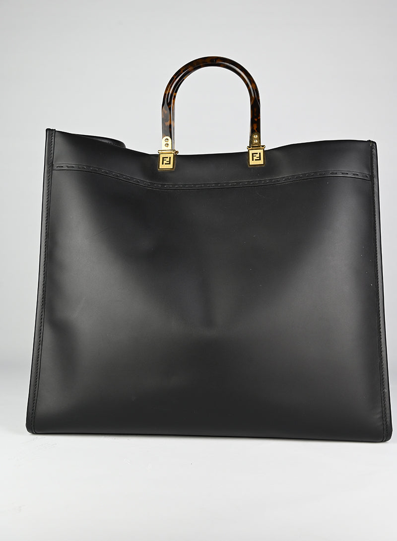 Fendi Shopper Sunshine in pelle nera