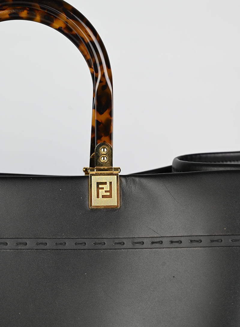 Fendi Shopper Sunshine in pelle nera