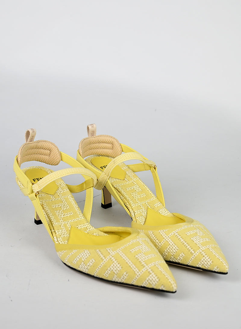 Fendi Slingback Zucca Gialle - N. 37 ½