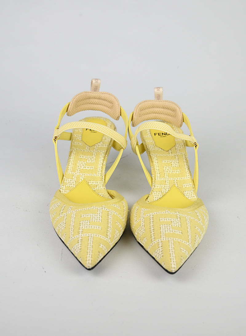Fendi Slingback Zucca Gialle - N. 37 ½