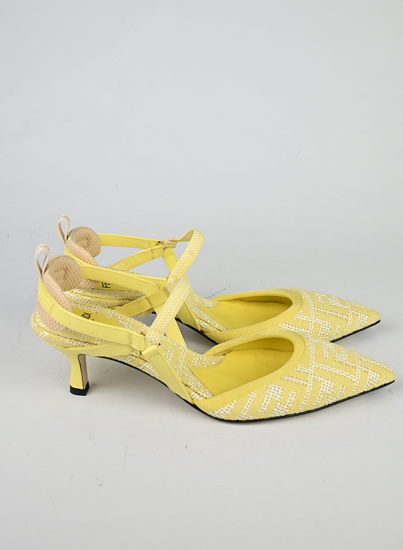 Fendi Slingback Zucca Gialle - N. 37 ½