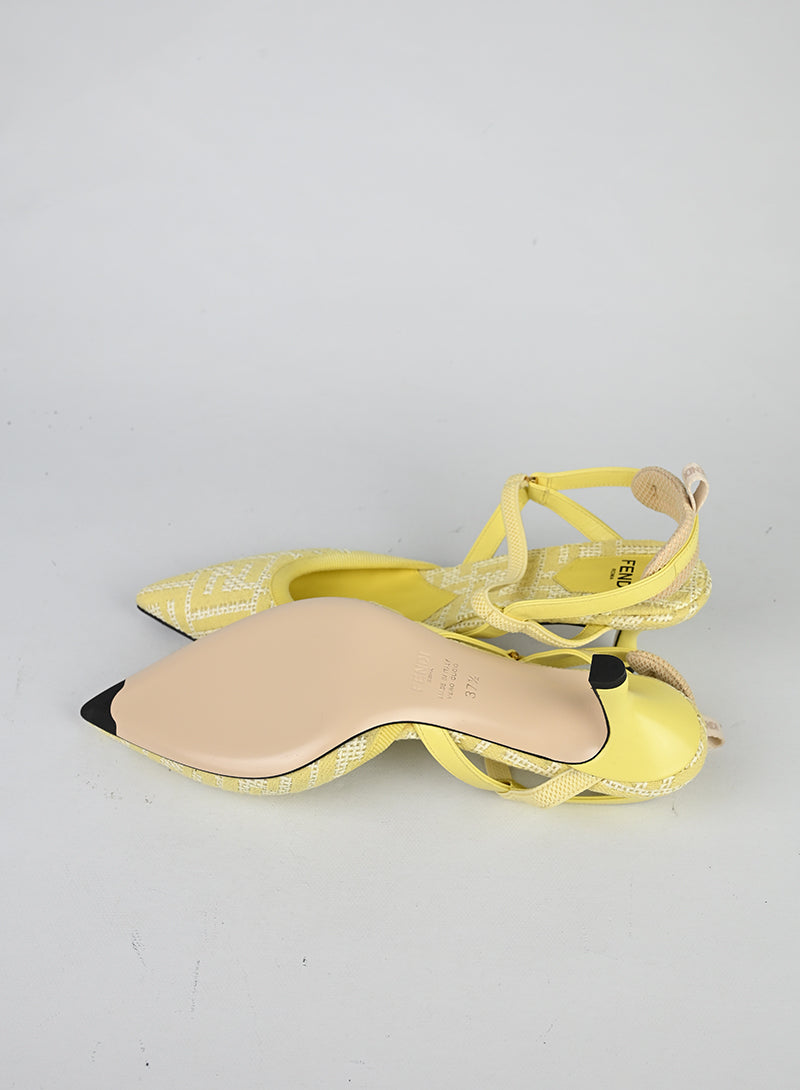 Fendi Slingback Zucca Gialle - N. 37 ½