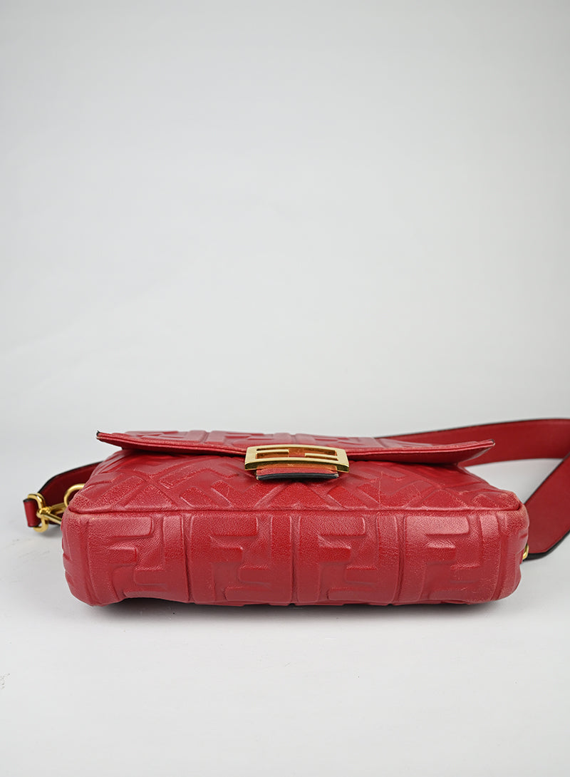 Fendi Borsa Baguette in pelle rossa