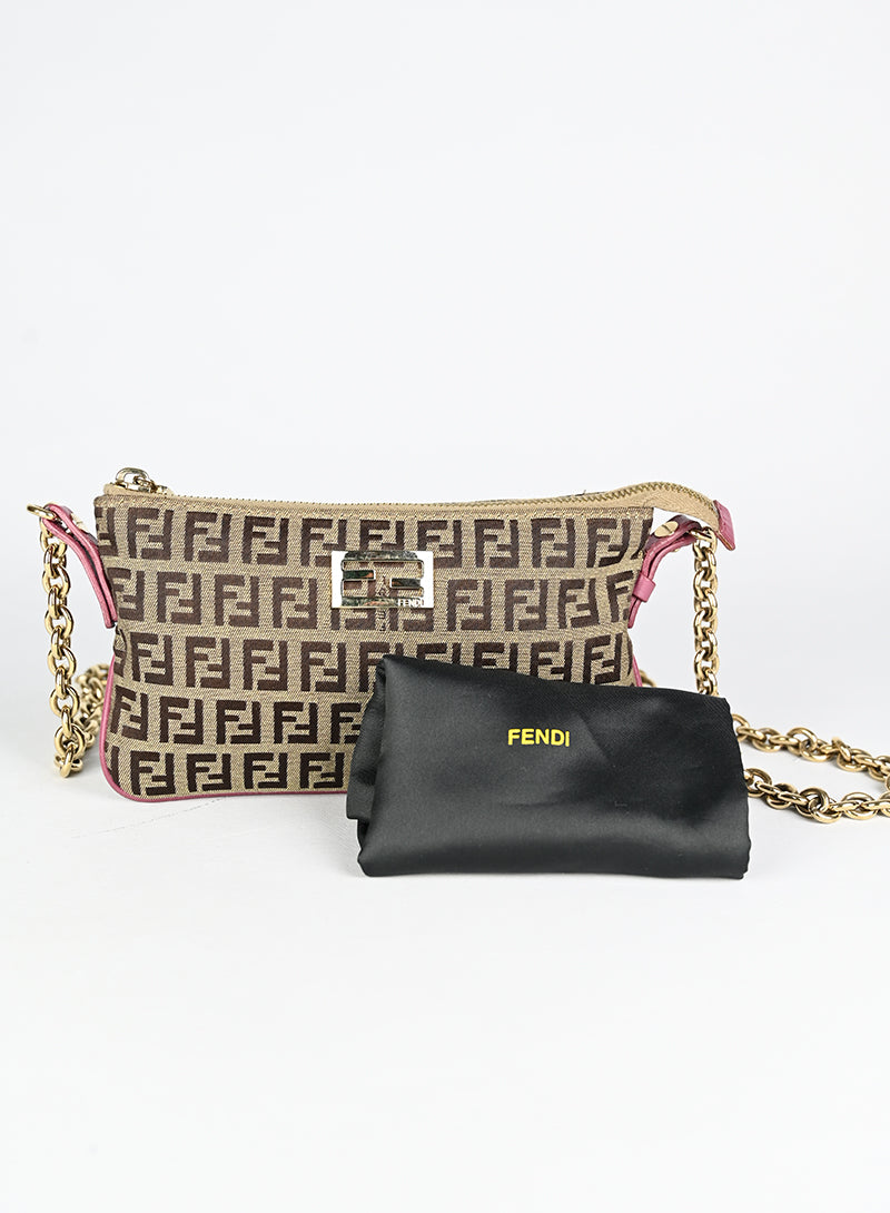Fendi Borsa in tessuto Zucca beige