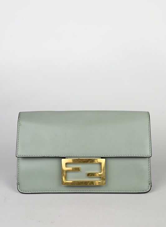 Fendi Borsa in pelle verde acqua