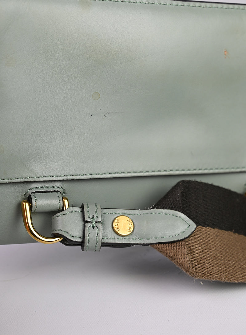 Fendi Borsa in pelle verde acqua