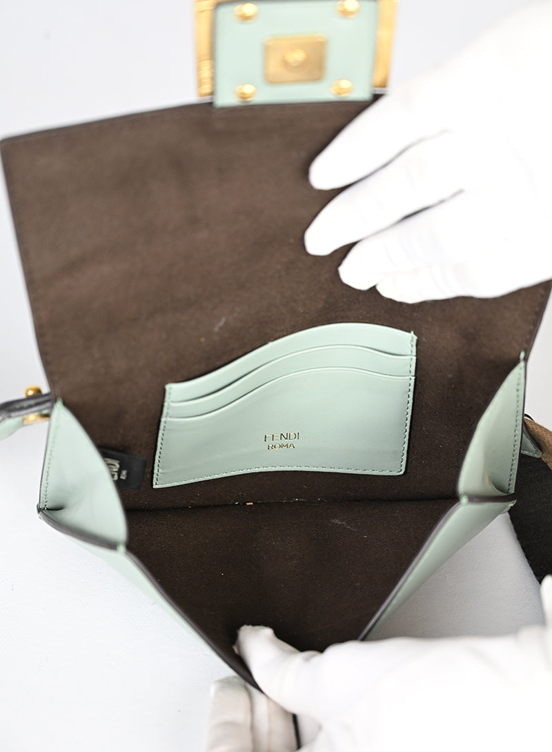 Fendi Borsa in pelle verde acqua