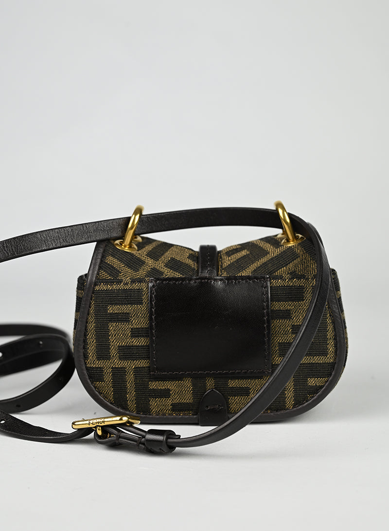Fendi Borsina Tessuto Zucca Marrone Beige