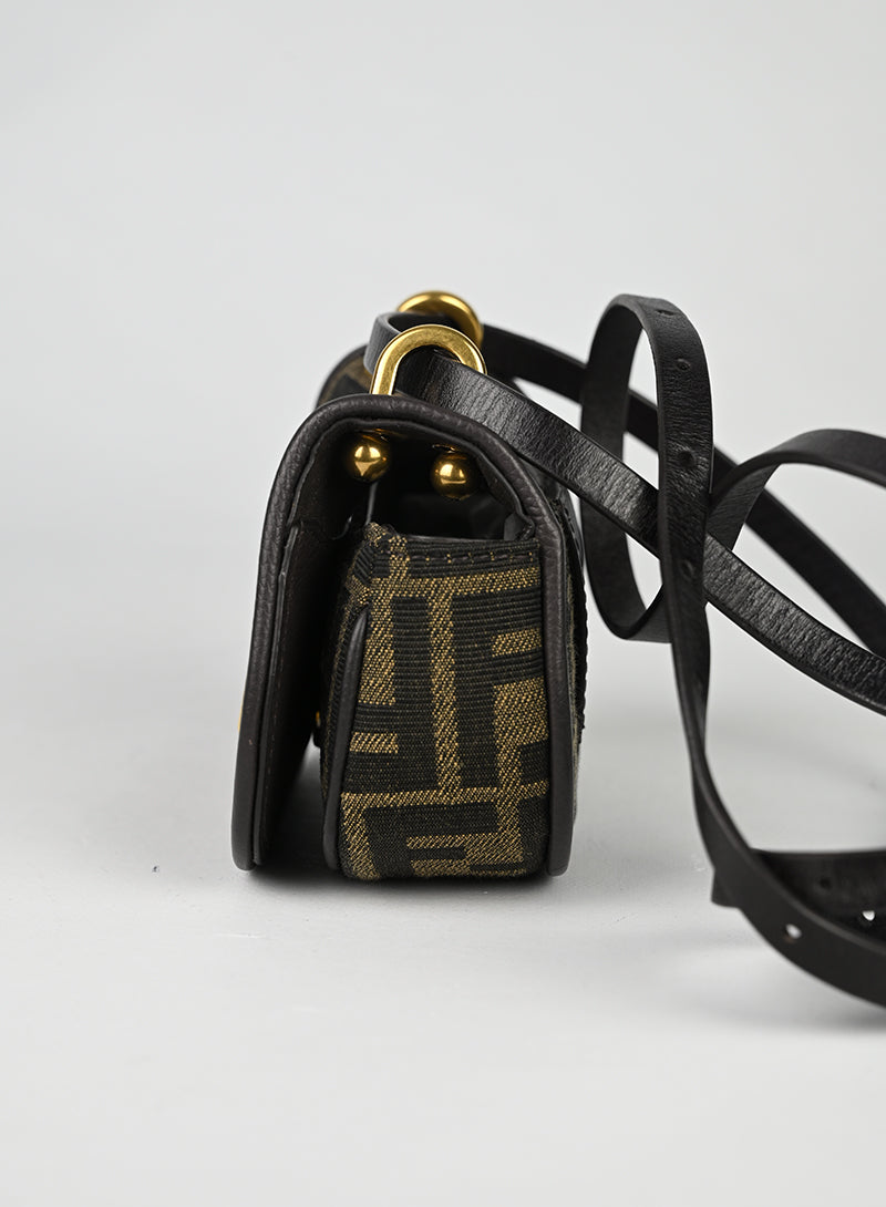 Fendi Borsina Tessuto Zucca Marrone Beige