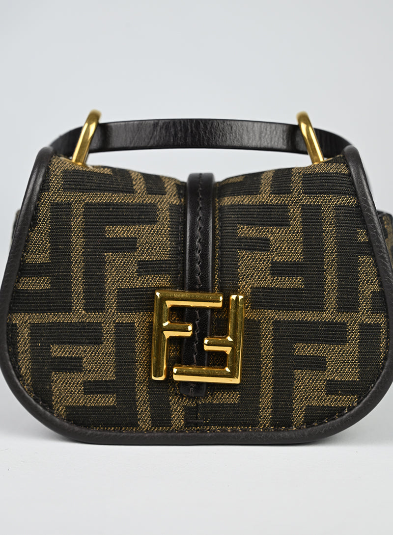 Fendi Borsina Tessuto Zucca Marrone Beige