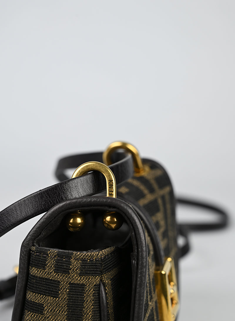 Fendi Borsina Tessuto Zucca Marrone Beige