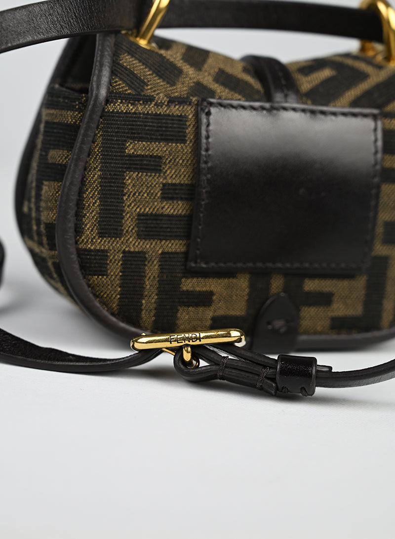 Fendi Borsina Tessuto Zucca Marrone Beige
