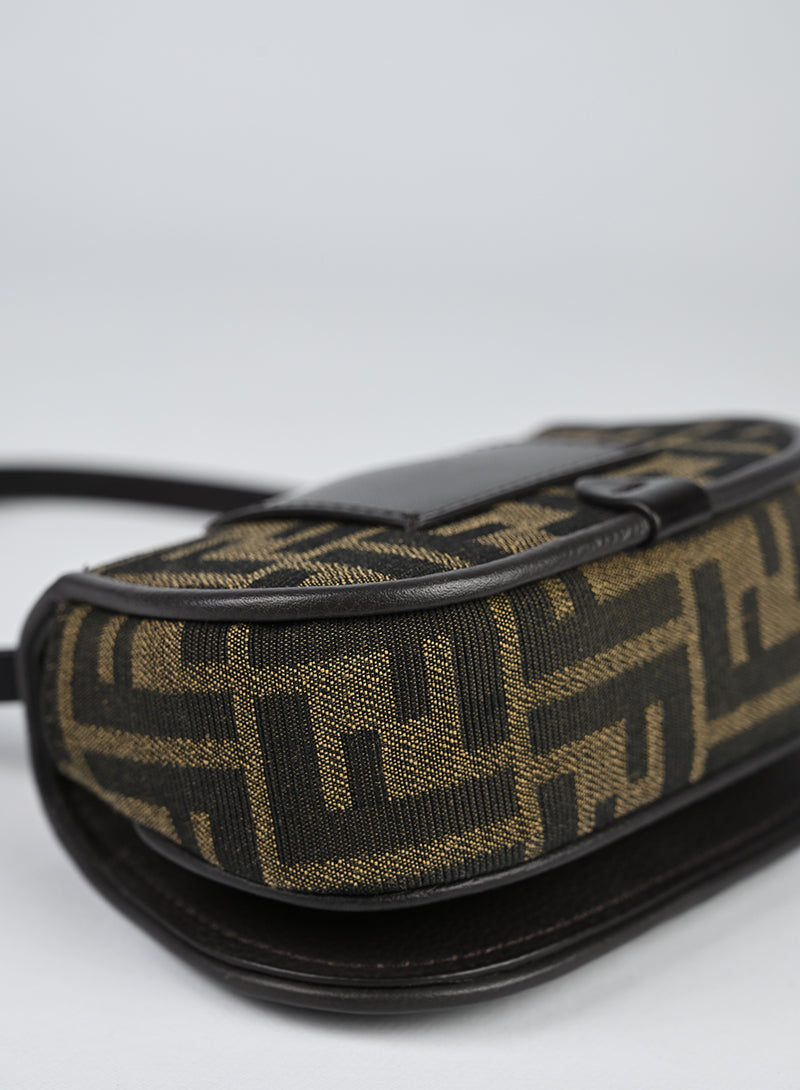 Fendi Borsina Tessuto Zucca Marrone Beige