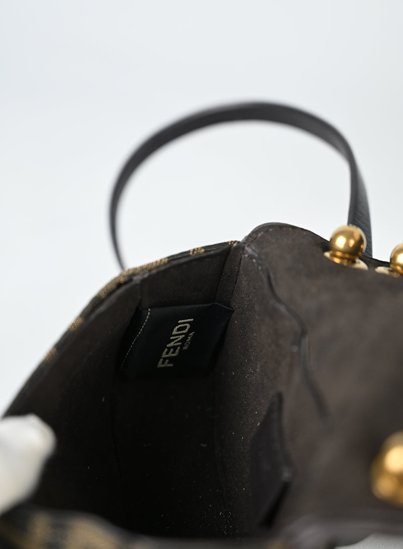 Fendi Borsina Tessuto Zucca Marrone Beige
