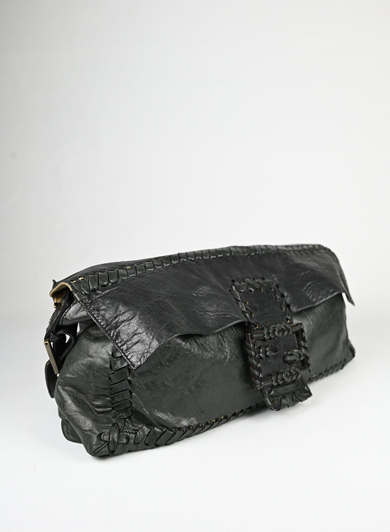 Fendi Borsa Maxi Baguette in pelle nera -  lesleyluxuryvintage