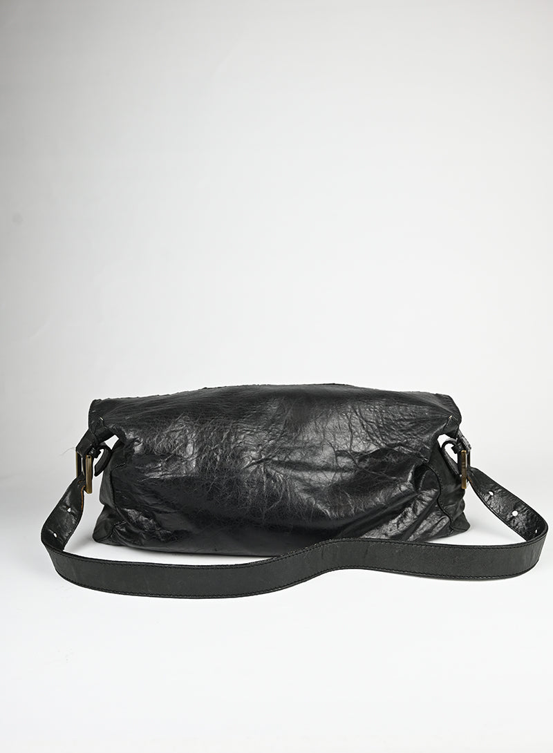 Fendi Borsa Maxi Baguette in pelle nera -  lesleyluxuryvintage