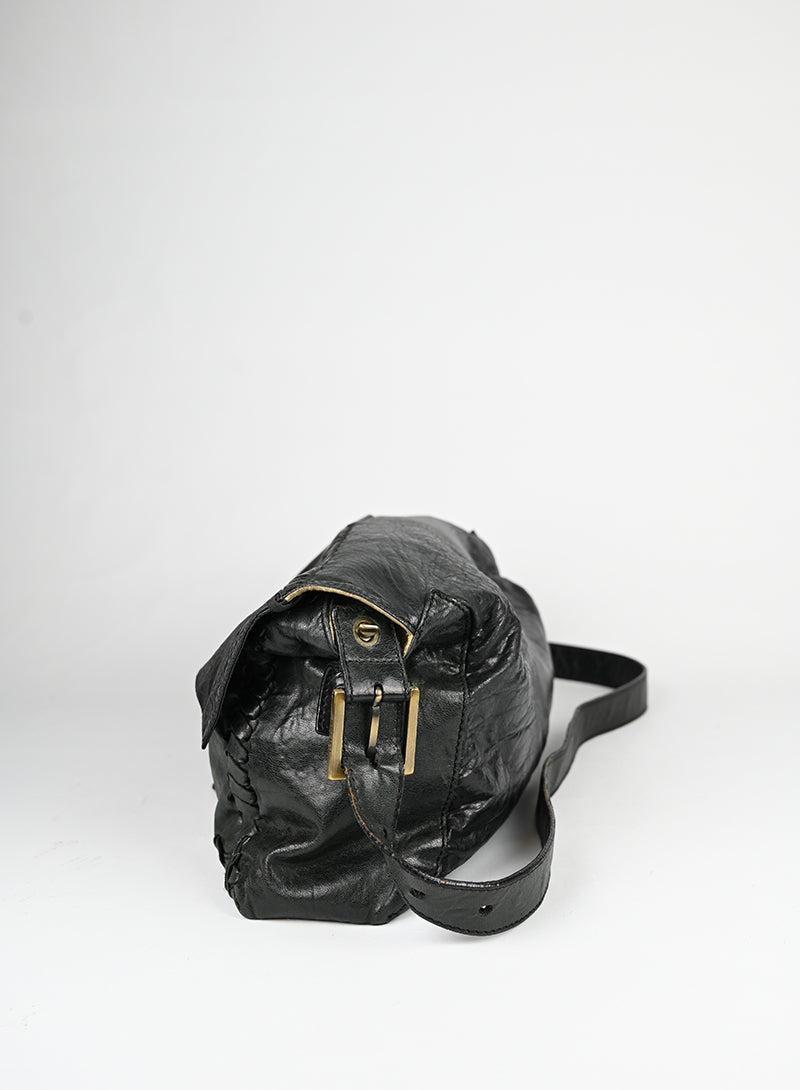 Fendi Borsa Maxi Baguette in pelle nera -  lesleyluxuryvintage