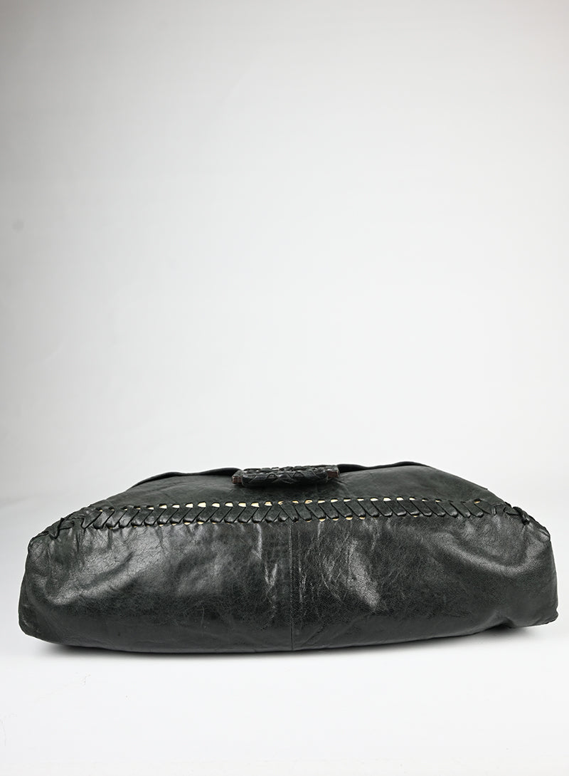 Fendi Borsa Maxi Baguette in pelle nera -  lesleyluxuryvintage