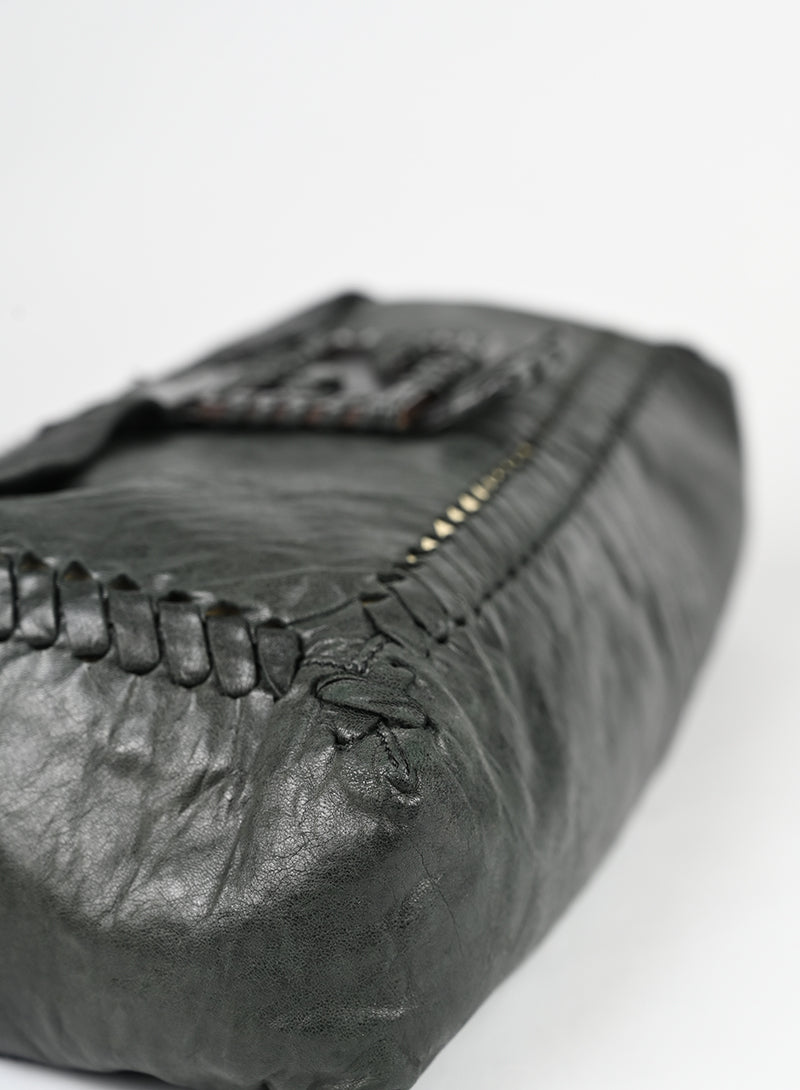 Fendi Borsa Maxi Baguette in pelle nera -  lesleyluxuryvintage