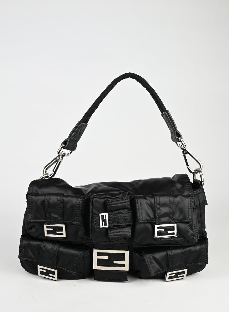 Fendi Borsa Multipocket Baguette ECONYL Nera