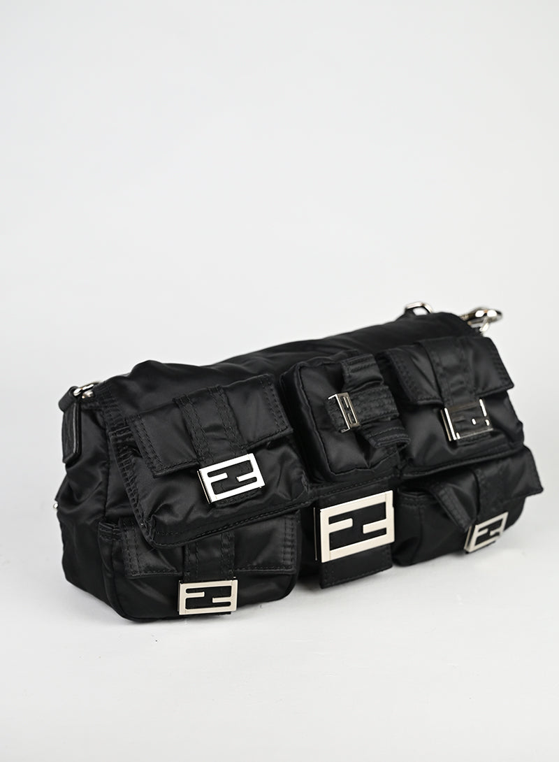 Fendi Borsa Multipocket Baguette ECONYL Nera